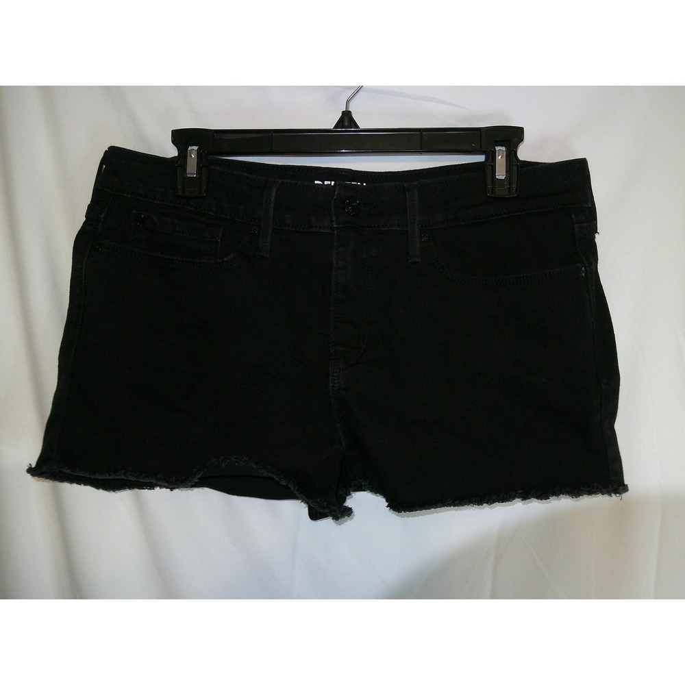 Denizen Levi's Black Denim Shorts Frayed Hem Casual Summer Women's Size 32